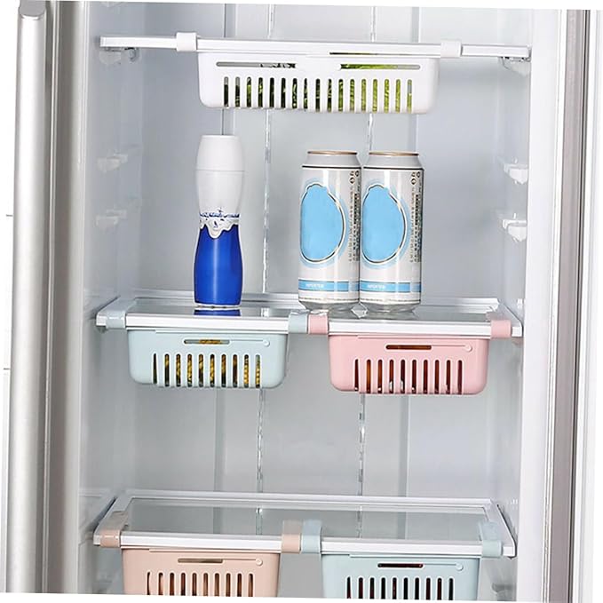Chefilla Adjustable Fridge Storage Basket – Light Blue