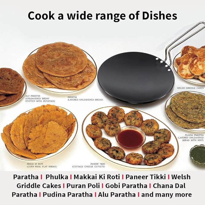 Chefilla 28cm Hard Anodised Tava for Roti & Dosa