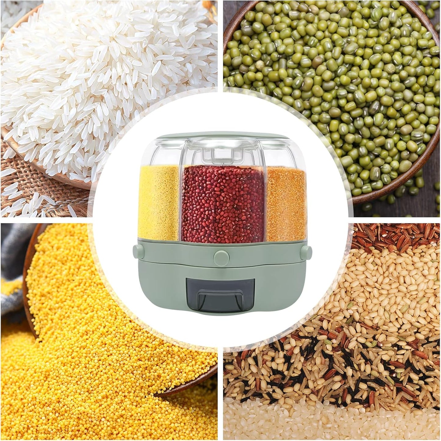 Chefilla 360° Rotating Rice Dispenser – 7L Dry Food Storage Container