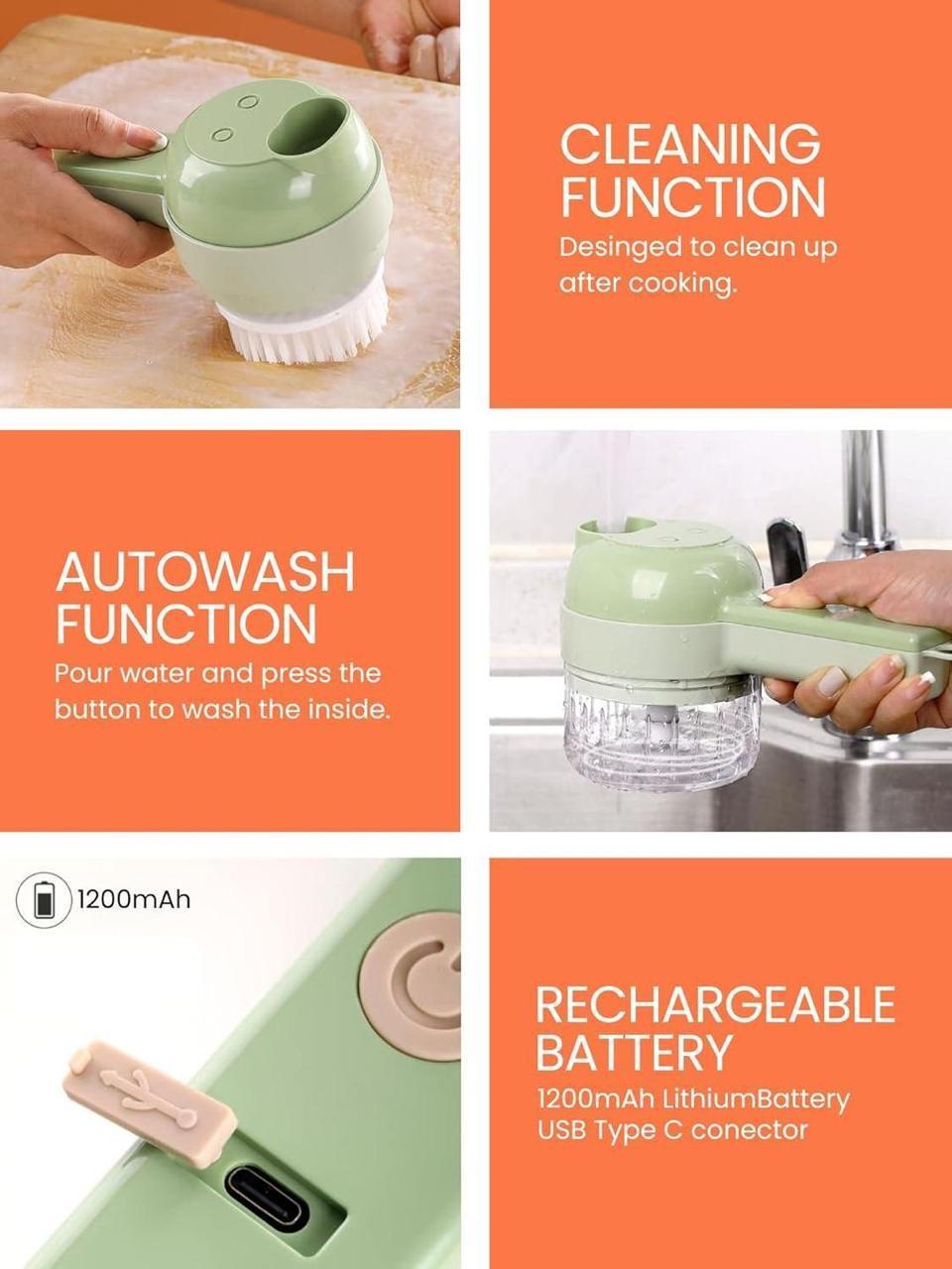 Chefilla Portable Electric Food Chopper – Rechargeable Mini Processor