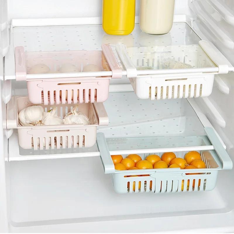 Chefilla Adjustable Fridge Storage Basket – Light Blue