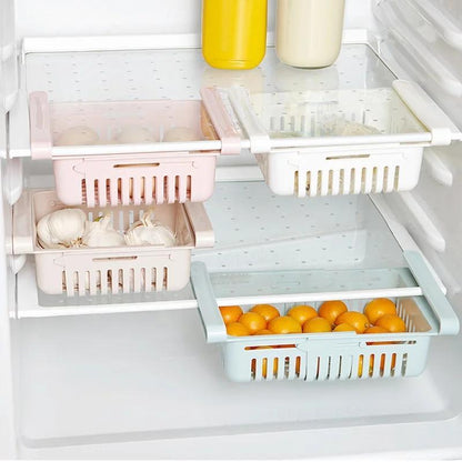Chefilla Adjustable Fridge Storage Basket – Light Blue