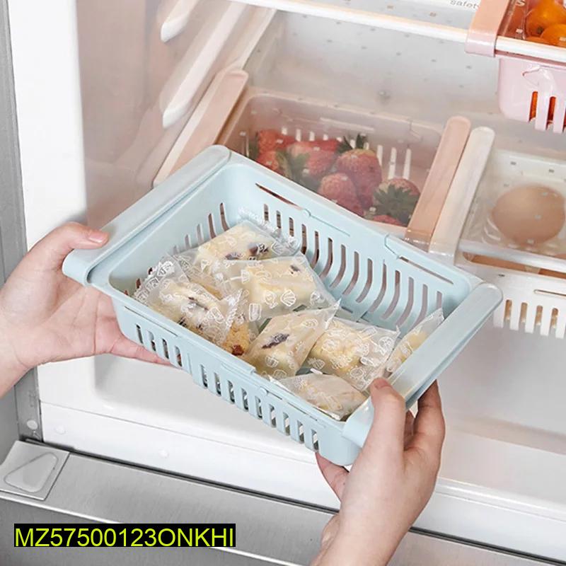 Chefilla Adjustable Fridge Storage Basket – Light Blue