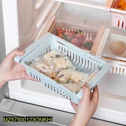 Chefilla Adjustable Fridge Storage Basket – Light Blue