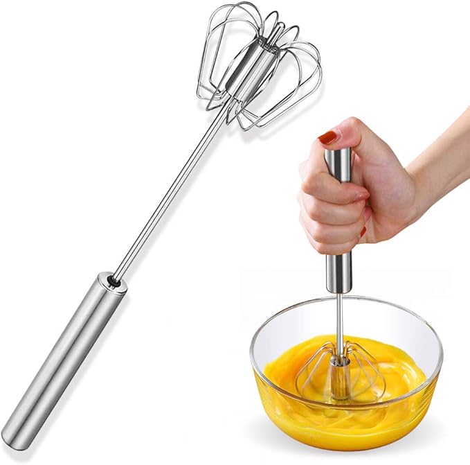 Chefilla Hand Mixer – Semi-Automatic Stainless Steel Egg Beater for Effortless Whisking & Mixing