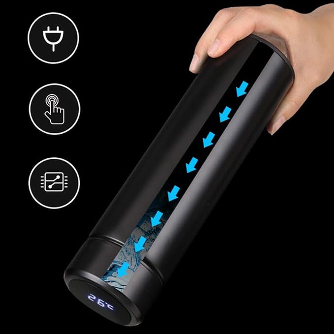 Smart Thermos Bottle 500ml – LED Temperature Display | Stainless Steel Flask