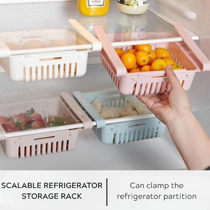 Chefilla Adjustable Fridge Organizer Tray – Expandable Storage Basket
