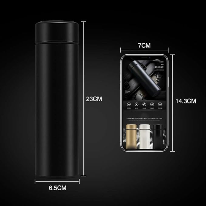 Smart Thermos Bottle 500ml – LED Temperature Display | Stainless Steel Flask