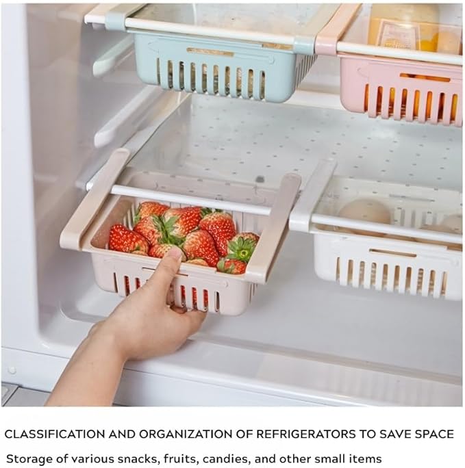 Chefilla Adjustable Fridge Organizer Tray – Expandable Storage Basket