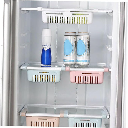 Chefilla Adjustable Fridge Storage Basket – Light Blue