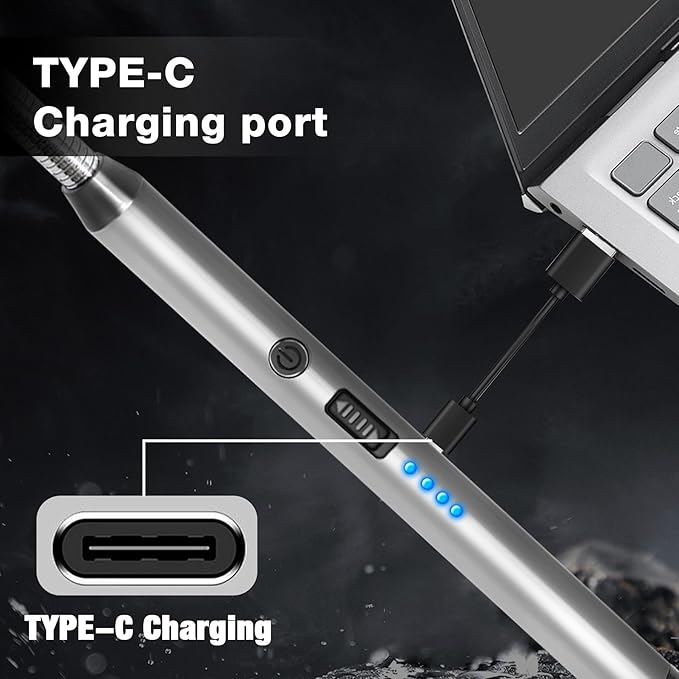 Chefilla Rechargeable Electric Lighter – Windproof & Portable (Set of 3)