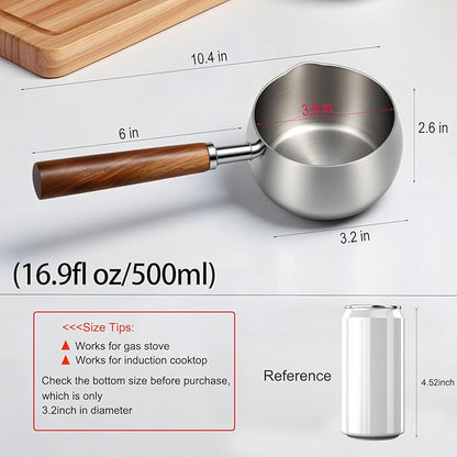 Chefilla 500ml Stainless Steel Butter Warmer Pot with Handle