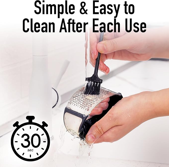 Chefilla Stainless Steel Garlic Press Masher – Easy Grip Manual Crusher for Garlic, Ginger & Spices