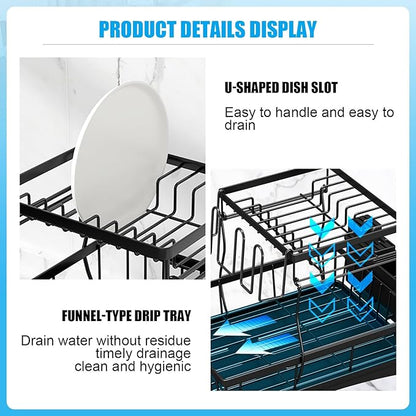Chefilla 2-Tier Dish Drying Rack with Drainboard
