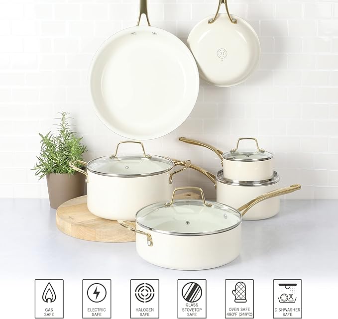 Chefilla 10-Piece Ceramic Nonstick Cookware Set