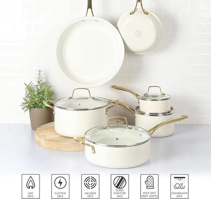 Chefilla 10-Piece Ceramic Nonstick Cookware Set