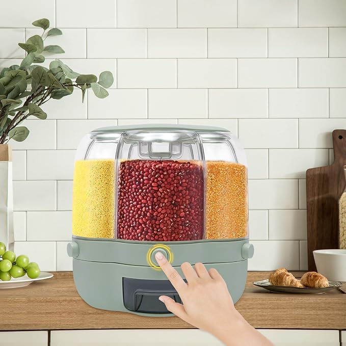 Chefilla 360° Rotating Rice Dispenser – 7L Dry Food Storage Container