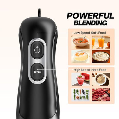 Chefilla Immersion Hand Blender – 2-Speed Stick Mixer