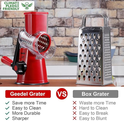 Chefilla Rotary Cheese Grater – 3-in-1 Vegetable Slicer