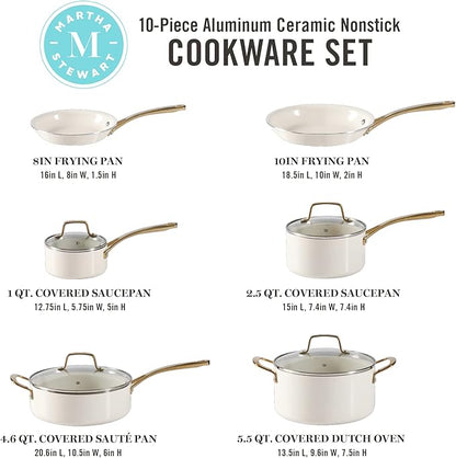 Chefilla 10-Piece Ceramic Nonstick Cookware Set