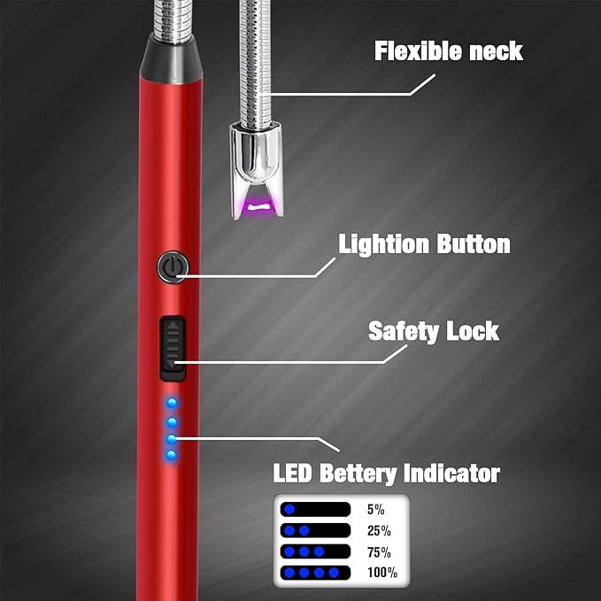 Chefilla Rechargeable Electric Lighter – Windproof & Portable (Set of 3)