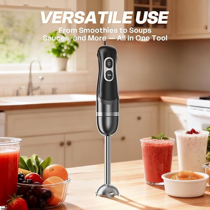 Chefilla Immersion Hand Blender – 2-Speed Stick Mixer