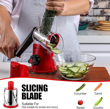 Chefilla Rotary Cheese Grater – 3-in-1 Vegetable Slicer