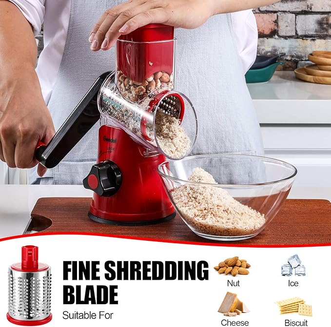 Chefilla Rotary Cheese Grater – 3-in-1 Vegetable Slicer