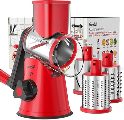 Chefilla Rotary Cheese Grater – 3-in-1 Vegetable Slicer