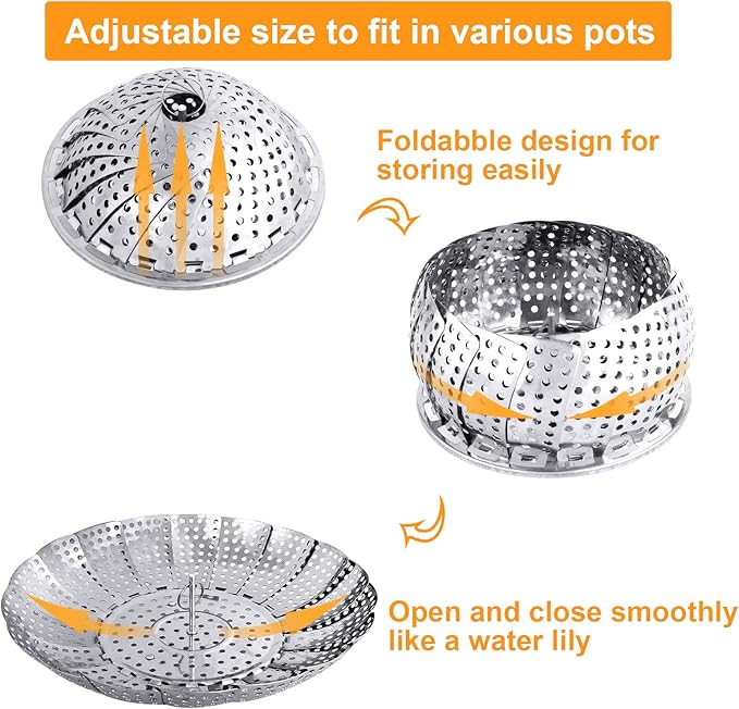 Foldable Stainless Steel Vegetable Steamer