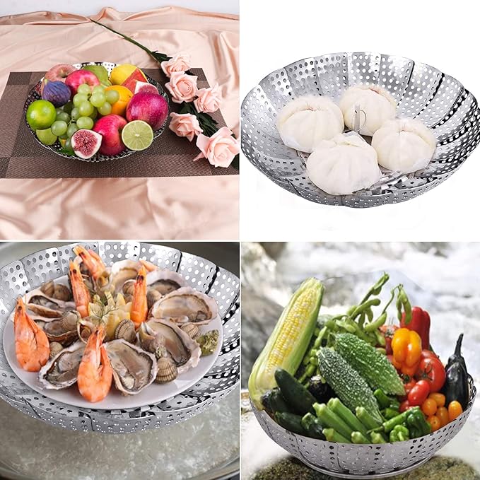 Foldable Stainless Steel Vegetable Steamer