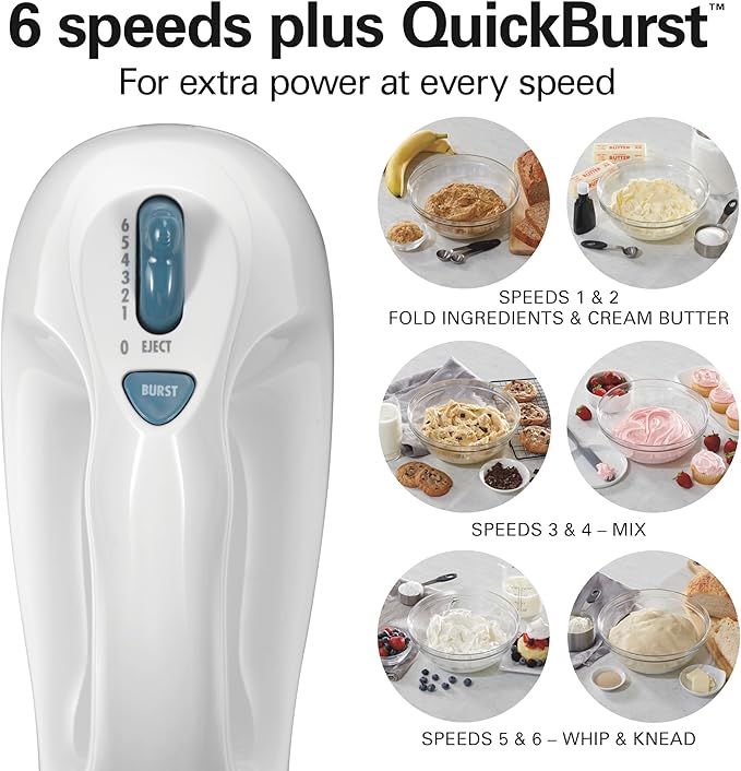 Chefilla 6-Speed Electric Hand Mixer with Whisk & Beaters